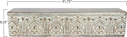 Creative Co-Op White & Grey Decorative Metal Wall Shelf, Zinc in Saudi Arabia