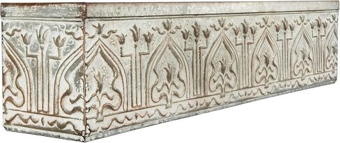 Creative Co-Op White & Grey Decorative Metal Wall Shelf, Zinc in Saudi Arabia