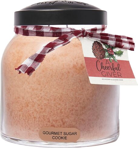 A Cheerful Giver - Gourmet Sugar Cookie Baby Scented Glass Jar Candle (6oz) with Lid & True to Life Fragrance Made in USA in Saudi Arabia