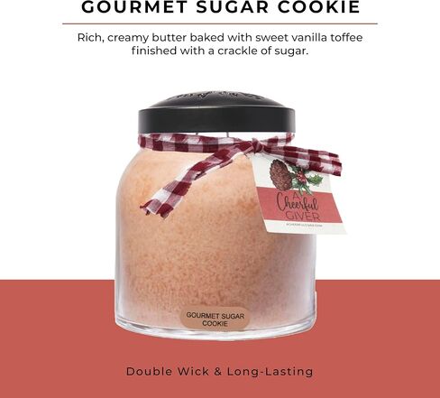 A Cheerful Giver - Gourmet Sugar Cookie Baby Scented Glass Jar Candle (6oz) with Lid & True to Life Fragrance Made in USA in Saudi Arabia