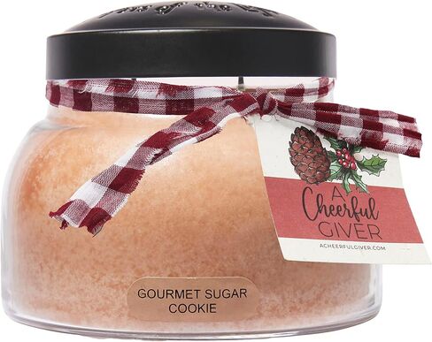 A Cheerful Giver - Gourmet Sugar Cookie Baby Scented Glass Jar Candle (6oz) with Lid & True to Life Fragrance Made in USA in Saudi Arabia
