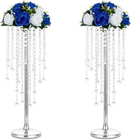Sziqiqi Tall Table Centerpiece for Weddings Gold with Crystal Beads - 39.4in Wedding Table Decoration for Ceremony Flowers Arrangements Display Rack for Road Leads T-Stage in Saudi Arabia