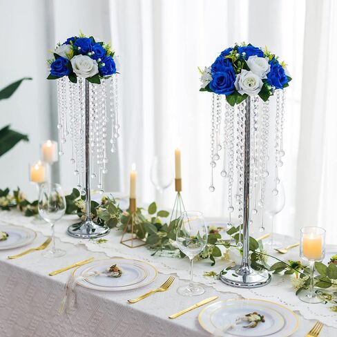 Sziqiqi Tall Table Centerpiece for Weddings Gold with Crystal Beads - 39.4in Wedding Table Decoration for Ceremony Flowers Arrangements Display Rack for Road Leads T-Stage in Saudi Arabia