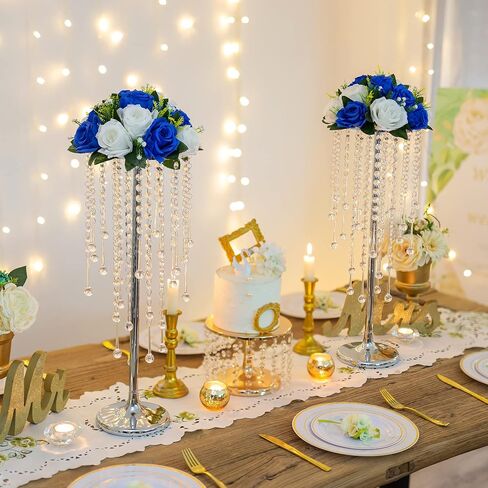 Sziqiqi Tall Table Centerpiece for Weddings Gold with Crystal Beads - 39.4in Wedding Table Decoration for Ceremony Flowers Arrangements Display Rack for Road Leads T-Stage in Saudi Arabia