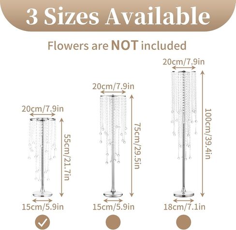 Sziqiqi Tall Table Centerpiece for Weddings Gold with Crystal Beads - 39.4in Wedding Table Decoration for Ceremony Flowers Arrangements Display Rack for Road Leads T-Stage in Saudi Arabia