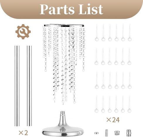 Sziqiqi Tall Table Centerpiece for Weddings Gold with Crystal Beads - 39.4in Wedding Table Decoration for Ceremony Flowers Arrangements Display Rack for Road Leads T-Stage in Saudi Arabia