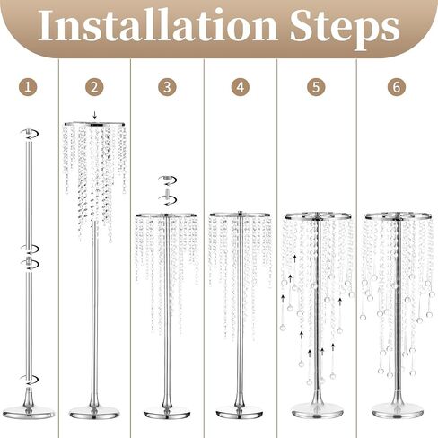 Sziqiqi Tall Table Centerpiece for Weddings Gold with Crystal Beads - 39.4in Wedding Table Decoration for Ceremony Flowers Arrangements Display Rack for Road Leads T-Stage in Saudi Arabia