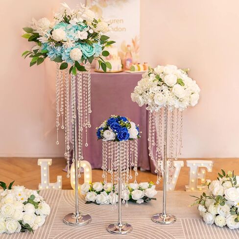 Sziqiqi Tall Table Centerpiece for Weddings Gold with Crystal Beads - 39.4in Wedding Table Decoration for Ceremony Flowers Arrangements Display Rack for Road Leads T-Stage in Saudi Arabia