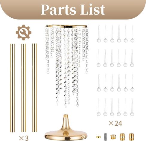 Sziqiqi Tall Table Centerpiece for Weddings Gold with Crystal Beads - 39.4in Wedding Table Decoration for Ceremony Flowers Arrangements Display Rack for Road Leads T-Stage in Saudi Arabia