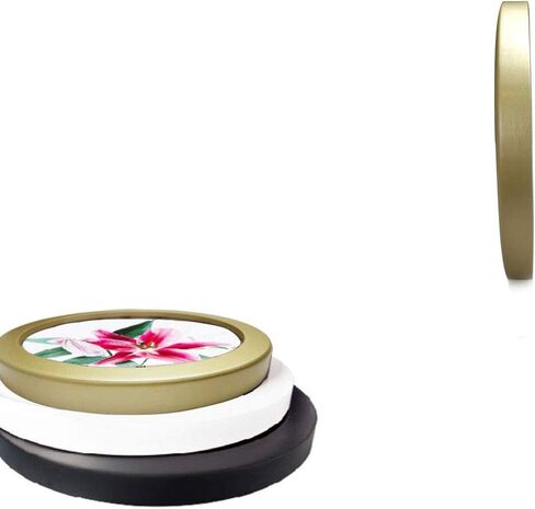 Levoberg Round Photo Frame Wooden Wall Mounted Stylish Picture Frame Home Decor Black 7 inch in Kuwait