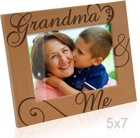 KATE POSH Grandma and Me Engraved Natural Wood Picture Frame, I Love You Grandma, Grandparent's Day, Best Grandma Ever, Grandmother Gifts, Grandma & Me (4x6-Horizontal) in Saudi Arabia