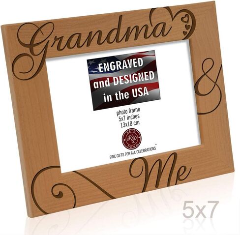 KATE POSH Grandma and Me Engraved Natural Wood Picture Frame, I Love You Grandma, Grandparent's Day, Best Grandma Ever, Grandmother Gifts, Grandma & Me (4x6-Horizontal) in Saudi Arabia