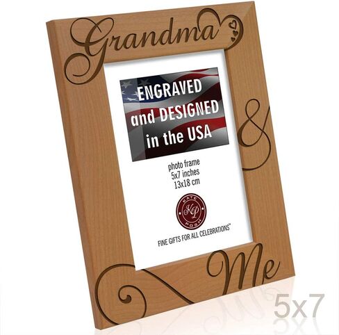 KATE POSH Grandma and Me Engraved Natural Wood Picture Frame, I Love You Grandma, Grandparent's Day, Best Grandma Ever, Grandmother Gifts, Grandma & Me (4x6-Horizontal) in Saudi Arabia