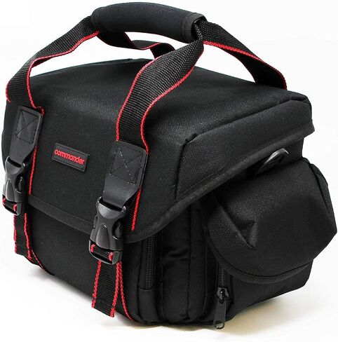 Commander Optics Large Universal DSLR Camera Case Gadget Bag - 11 x 7 x 7 Inches, Black/Red in Saudi Arabia