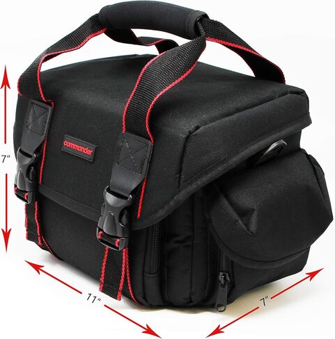 Commander Optics Large Universal DSLR Camera Case Gadget Bag - 11 x 7 x 7 Inches, Black/Red in Saudi Arabia