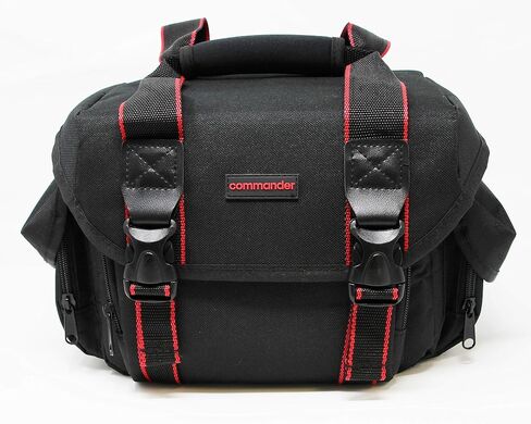 Commander Optics Large Universal DSLR Camera Case Gadget Bag - 11 x 7 x 7 Inches, Black/Red in Saudi Arabia