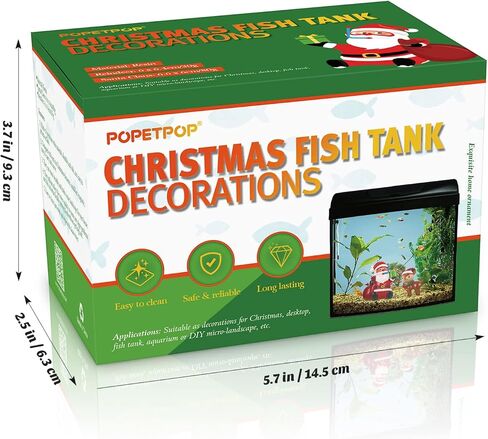POPETPOP Christmas Aquarium Decoration, 2pcs Resin Santa Claus Reindeer Xmas Miniature Figurines Micro Landscape Ornaments for Fish Tank and Table Decor in Saudi Arabia