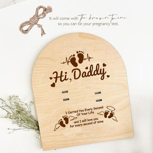 FREEBLOSS Surprise Pregnancy Announcement for Dad Baby Reveal Ideas for Husband, Hi Daddy Pregnancy Test Keepsake Wooden Sign for New Dad Surprise Gift, Star and Moon in Saudi Arabia