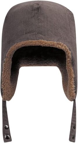 Croogo Corduroy Trapper Hat for Men Women Winter Hat Ear Flaps Ushanka Snow Eskimo Hat Winter Fleece Warm Trooper Aviator Hat in Saudi Arabia