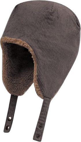 Croogo Corduroy Trapper Hat for Men Women Winter Hat Ear Flaps Ushanka Snow Eskimo Hat Winter Fleece Warm Trooper Aviator Hat in Saudi Arabia