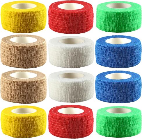 غلاف ضمادة ذاتية اللصق، غلاف ذاتي الالتصاق، غلاف بيطري مرن للكاحل من الإصابات الرياضية (1 بوصة 12 حزمة) in Kuwait