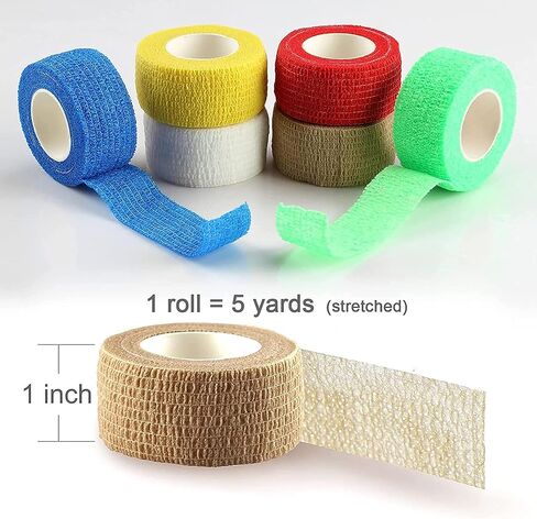 غلاف ضمادة ذاتية اللصق، غلاف ذاتي الالتصاق، غلاف بيطري مرن للكاحل من الإصابات الرياضية (1 بوصة 12 حزمة) in Kuwait