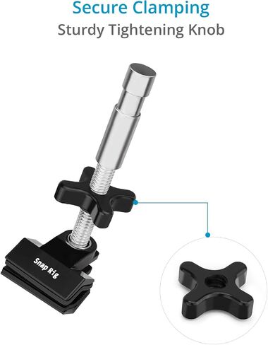 PROAIM SnapRig End Jaw Vise Grip/Clamp w/ 5/8" Baby Pin. Standard 3/8"-16 Mount & Adaptable 2" Clamping Range. Removable Baby Pin, Secure & Sturdy Tightening Knob. Tool-less, 20kg/44lb Payload (CL217) in Saudi Arabia