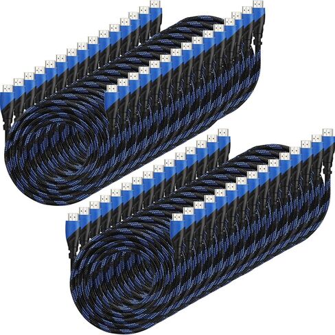 كابل كانايو 30 حزمة 4K متوافق مع منفذ HDMI كابل إلكتروني بطول 6 أقدام لنقل السرعة العالية سلك مجدول 48 جيجابت في الثانية متوافق مع جهاز العرض، PS5، PS4، الكمبيوتر المحمول، الشاشة، التلفزيون، الكمبيوتر in Saudi Arabia