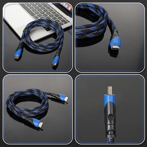 كابل كانايو 30 حزمة 4K متوافق مع منفذ HDMI كابل إلكتروني بطول 6 أقدام لنقل السرعة العالية سلك مجدول 48 جيجابت في الثانية متوافق مع جهاز العرض، PS5، PS4، الكمبيوتر المحمول، الشاشة، التلفزيون، الكمبيوتر in Saudi Arabia