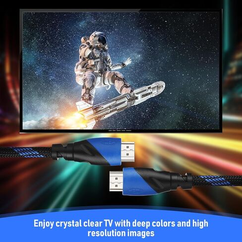كابل كانايو 30 حزمة 4K متوافق مع منفذ HDMI كابل إلكتروني بطول 6 أقدام لنقل السرعة العالية سلك مجدول 48 جيجابت في الثانية متوافق مع جهاز العرض، PS5، PS4، الكمبيوتر المحمول، الشاشة، التلفزيون، الكمبيوتر in Saudi Arabia