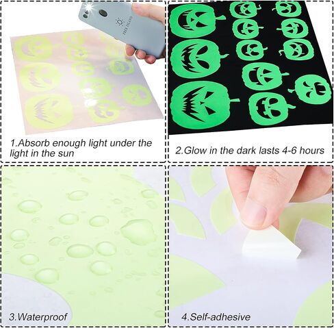 173 Pieces Halloween Glow in The Dark Decorations Weird Moon Sticker Green Luminous Stars 3D Bat Decal Bloody Handprint Wall Decor Ghost Spooky Eyes Window Clings for Kids Halloween Party Supplies in Saudi Arabia