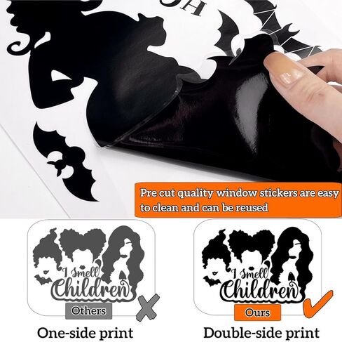 ملصقات نوافذ الهالوين، ديكورات نوافذ الهالوين، ملصقات نوافذ للهالوين، أخوات ساندرسون الساحرات على الوجهين لمستلزمات زينة حفلات الهالوين، 9 أوراق/91 قطعة in Kuwait