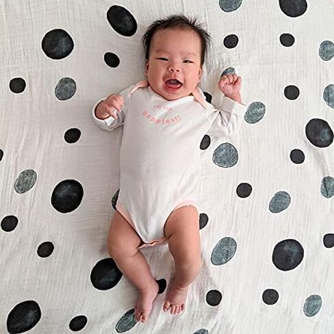 بطانية قماط للأطفال من Happiest Baby - بطانية من الموسلين للأولاد والبنات مصنوعة من القطن العضوي بنسبة 100% - مخططة in Kuwait