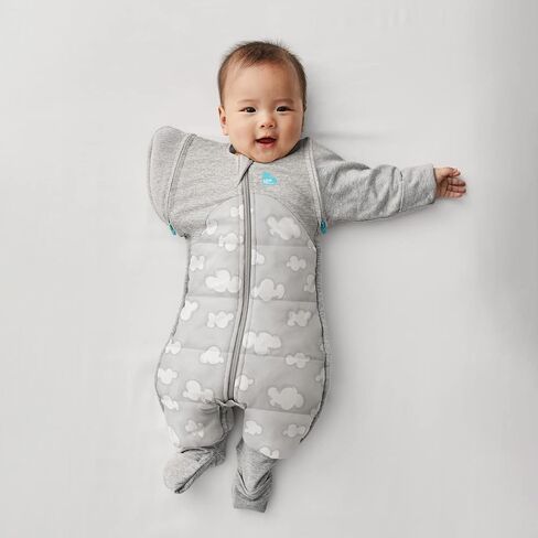 Love to Dream Swaddle UP Transition Suit Warm, Grey, Medium, 8-13 lbs, Patented Zip-Off Wings & Self-Soothing Wings, Gently Help Baby Safely Transition from Being Swaddled to Arms Free in Saudi Arabia