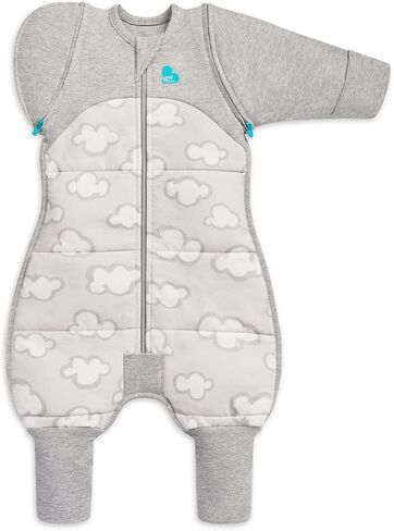 Love to Dream Swaddle UP Transition Suit Warm, Grey, Medium, 8-13 lbs, Patented Zip-Off Wings & Self-Soothing Wings, Gently Help Baby Safely Transition from Being Swaddled to Arms Free in Saudi Arabia