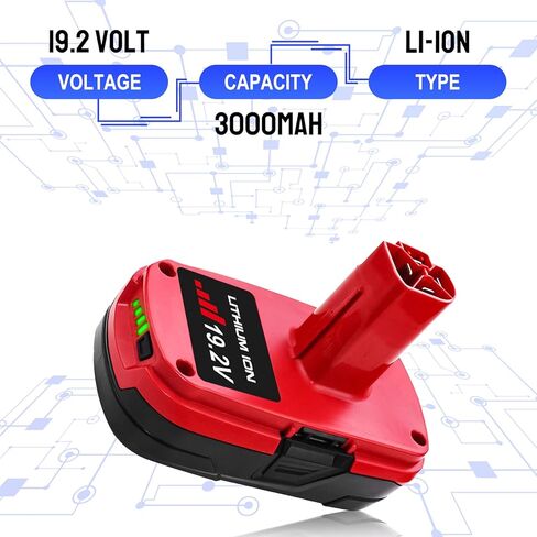 2 حزمة 3.0Ah 19.2V Diehard C3 استبدال البطارية للحرفي 19.2 فولت بطارية ليثيوم أيون XCP 130279005 1323903 130211004 11045 315.115410 315.11485 130285003 11375 11376 أدوات كهربائية لاسلكية in Kuwait