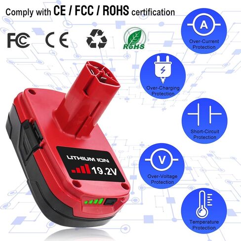2 حزمة 3.0Ah 19.2V Diehard C3 استبدال البطارية للحرفي 19.2 فولت بطارية ليثيوم أيون XCP 130279005 1323903 130211004 11045 315.115410 315.11485 130285003 11375 11376 أدوات كهربائية لاسلكية in Kuwait