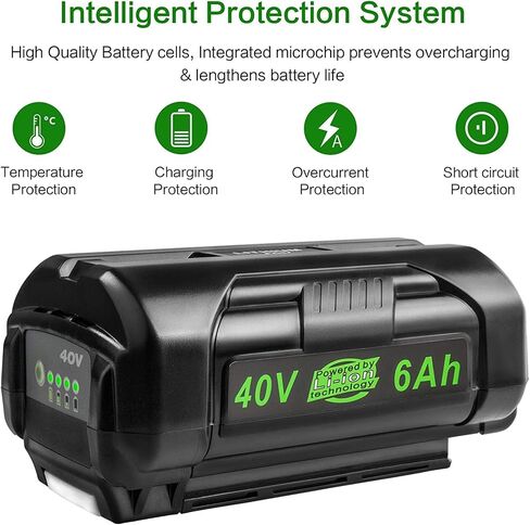 OP4060 40V 6.0Ah Lithium Battery Replacement for All Ryobi 40-Volt Power Tools OP4015 OP4026 OP40201 OP40261 OP4030 OP4040 OP40401 OP4050 OP40501 OP4050A OP40601 OP4060A RY40200 RY40403 RY40204 in Saudi Arabia