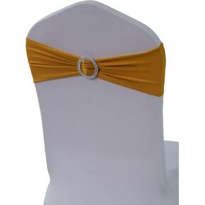 Gelozed Spandex Stretch Chair Sashes Bows for Wedding Reception- Universal Elastic Chair Cover Bands with Buckle Slider for Banquet, Party, Hotel Event Decorations Sashes (25, Royal Blue)