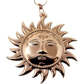 لوحة فنية لتزيين الحائط من يوجيك مانترا (حجم كبير 6 بوصات) وجه الشمس النحاسي اللون المعدني سوريا يانترا للتعليق على الحائط وجه الشمس لديكور الباب من أجل فاستو دوش نيفاران يانترا، شاني دوش يانترا تاليسمان in Kuwait