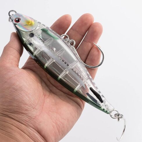 Alwonder Sinking High Speed Trolling Fishing Lure, 5.9in Saltwater Casting Twitch Bait Jerkbait with #7/0 Hook, Large Size Hard Bait Offshore Trolling Fishing Billfish, Dorado, Tuna, Wahoo in Kuwait