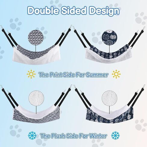 Auidy_6TXD 2 حزمة القط أرجوحة لقفص عكسها القط معلقة أرجوحة لينة قفص الحيوانات الأليفة معلقة سرير للقطط هريرة النمس جرو الحيوانات الأليفة الصغيرة in Kuwait