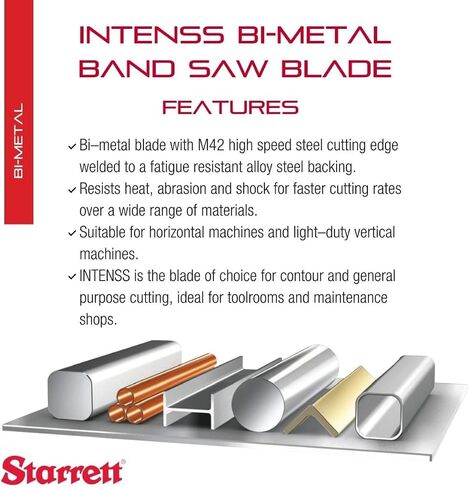 Starrett Intenss Bi-Metal Band Saw Blade - 07 Ft. 09 in., 3/4 x .035 x 14/RG-S-R - 99238-07-09 in Saudi Arabia