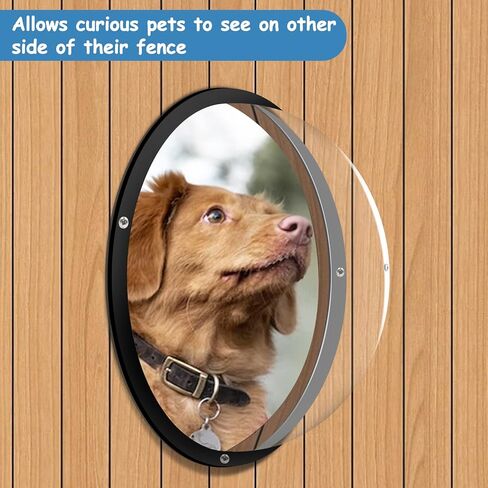 نافذة سياج للكلاب من HiCaptain، نافذة على شكل قبة أكريليك مقاس 12.5 بوصة، نافذة شفافة للحيوانات الأليفة، رائعة للأطفال والحيوانات الأليفة، بيت للكلاب، بيت الشجرة، تخفف التوتر، تقلل النباح، سهلة التركيب (عبوة واحدة) in Kuwait