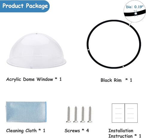 نافذة سياج للكلاب من HiCaptain، نافذة على شكل قبة أكريليك مقاس 12.5 بوصة، نافذة شفافة للحيوانات الأليفة، رائعة للأطفال والحيوانات الأليفة، بيت للكلاب، بيت الشجرة، تخفف التوتر، تقلل النباح، سهلة التركيب (عبوة واحدة) in Kuwait