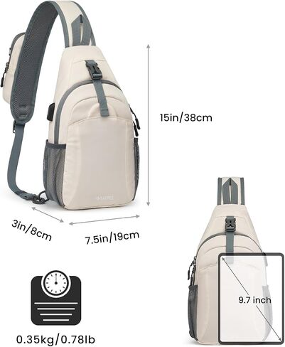 G4Free Sling Bag RFID Crossbody Sling Backpack with USB Charging Port, Travel Hiking Daypack Shoulder Chest Bag for Women Men(Black) in Saudi Arabia