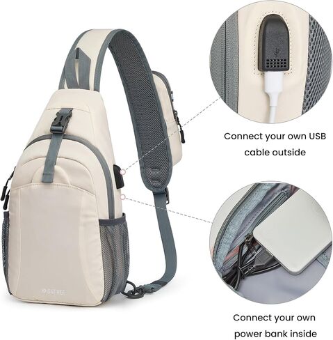 G4Free Sling Bag RFID Crossbody Sling Backpack with USB Charging Port, Travel Hiking Daypack Shoulder Chest Bag for Women Men(Black) in Saudi Arabia