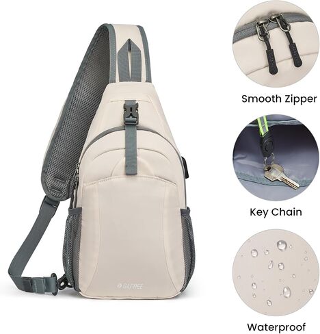 G4Free Sling Bag RFID Crossbody Sling Backpack with USB Charging Port, Travel Hiking Daypack Shoulder Chest Bag for Women Men(Black) in Saudi Arabia