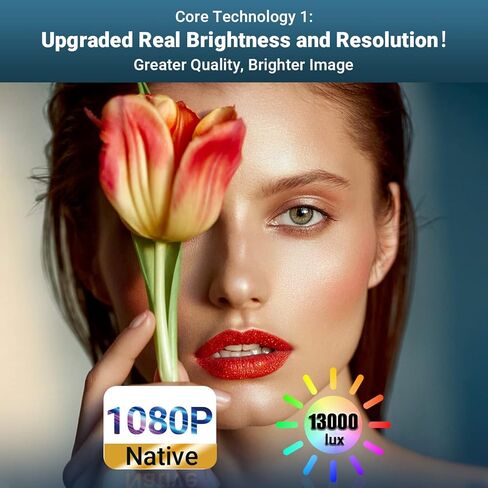 فالتوبو جهاز عرض نيتف 1080P 5G واي فاي بلوتوث، 13000 لومن [شاشة 120 بوصة متضمنة] جهاز عرض افلام صغير خارجي مع واي فاي وبلوتوث، متوافق مع iOS/Android، تي في ستيك، HDMI in Kuwait