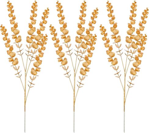 "N/A" GreenHouzz 3 قطع من رذاذ الأوكالبتوس الصناعي فروع الأوكالبتوس الاصطناعية لترتيب الزهور لحفلات الزفاف (أزرق X3) in Kuwait